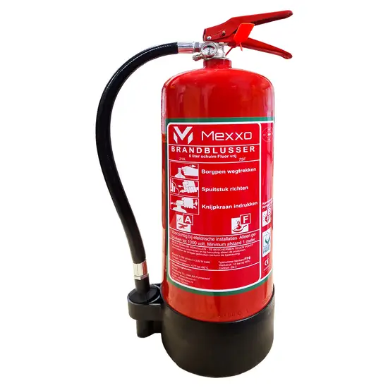 Mexxo pfas/fluorvrije schuimblusser 6 kg AF & B Inclusief keuringssticker en wandbeugel
