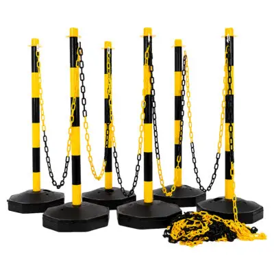 Afzetpalen set 6 stuks geel zwart