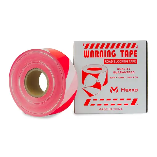 Afzetlint rood wit 70 micron 500cm