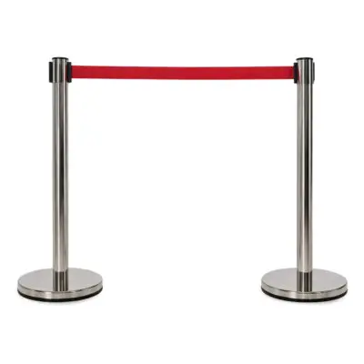 Afzetpalen zilver / rood set van 2