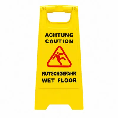 waarschuwingsbord pas op glad in engels en duits