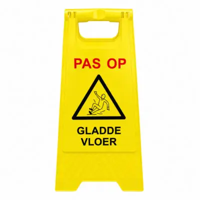 waarschuwingsbord pas op glad in Nederlands