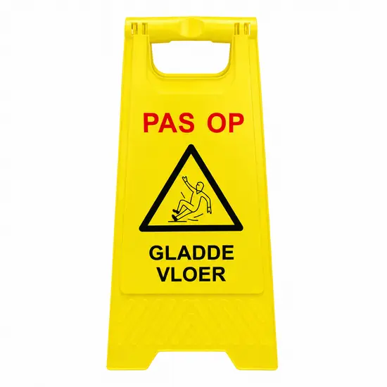 waarschuwingsbord pas op glad in Nederlands