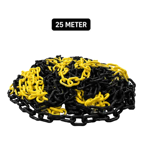 Afzetketting 25 meter geel zwart