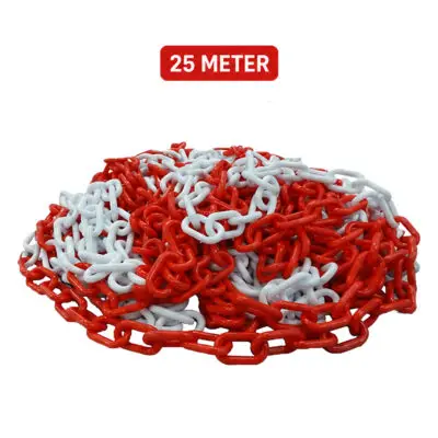 Afzetketting rood wit 25 meter