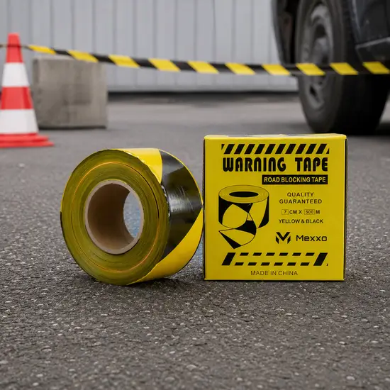 Afzetlint zwart geel sfeerbeeld