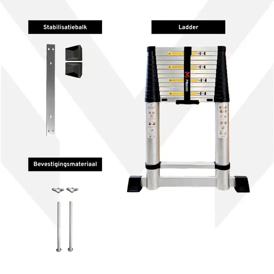 Mexxo telescoopladder 5,40 meter Incl. stabilisatiebalk - Afbeelding 3