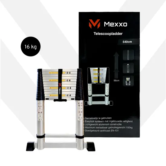 Mexxo telescoopladder 5,40 meter Incl. stabilisatiebalk - Afbeelding 4