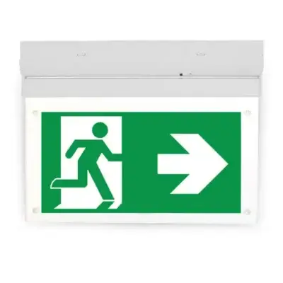 Led noodverlichting wand/plafond armatuur wit 2W IP20 met autotest
