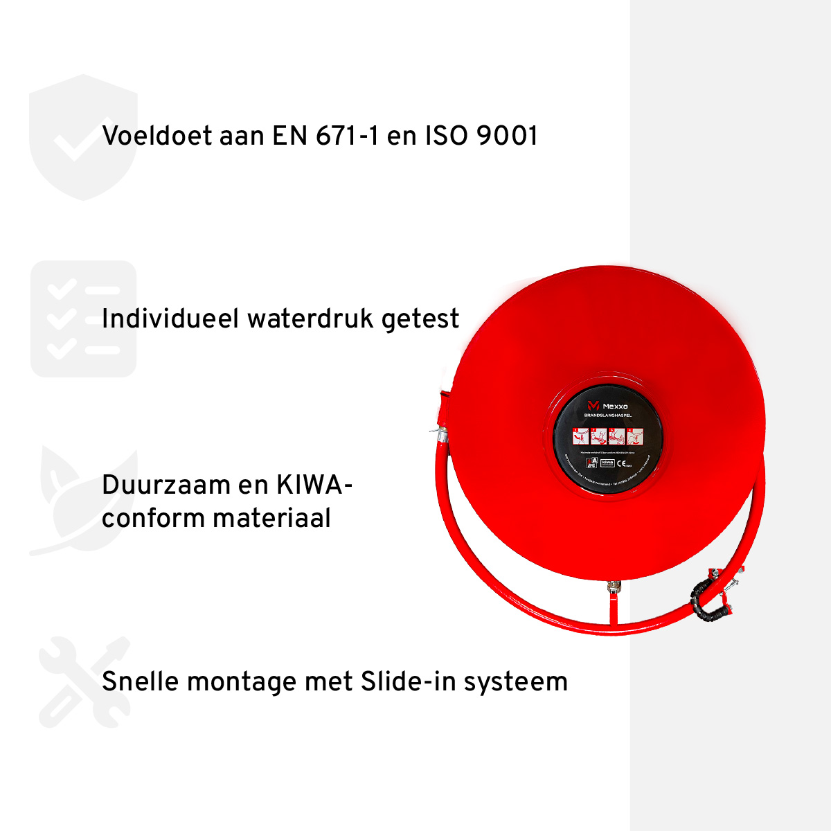 Mexxo brandslanghaspel 25 meter incl. standpijp, straalpijphouder, geleider en kogelkraan - Afbeelding 4