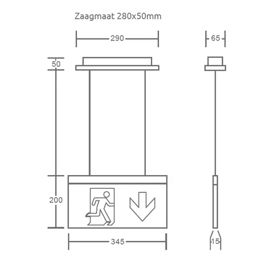 Mexxo Pendant Recessed led noodverlichting 2W - Afbeelding 2