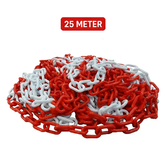 Mexxo afzetketting rood/wit 25 meter-schakeldikte 6mm