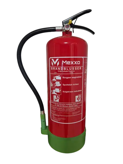 Mexxo pfas/fluorvrije schuimblusser 6 liter AB Inclusief keuringssticker en wandbeugel